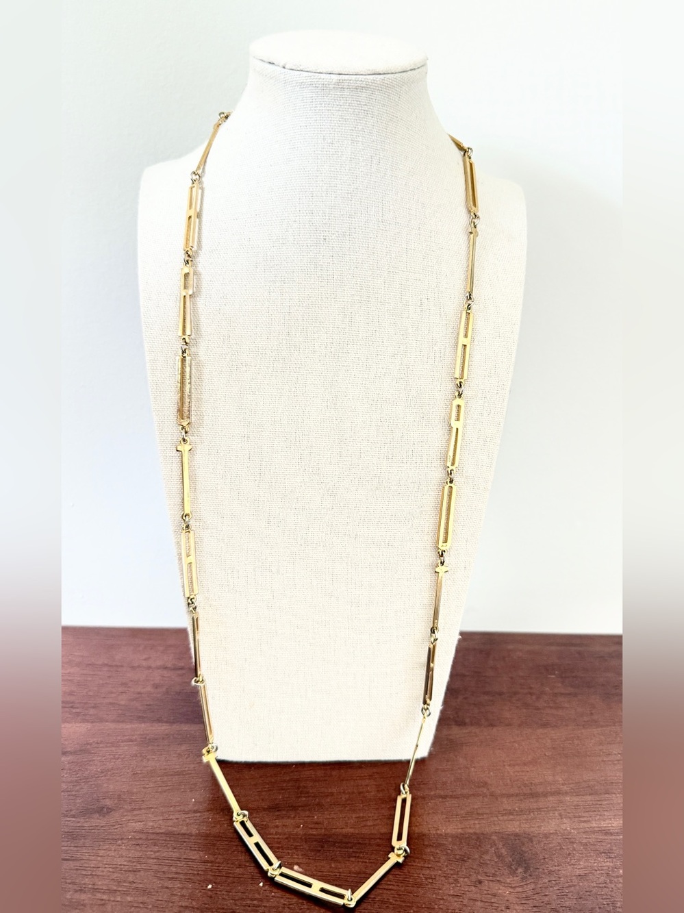 Vintage Judith Leiber RUTH Letter Link Necklace Signed w/ Original Pouch